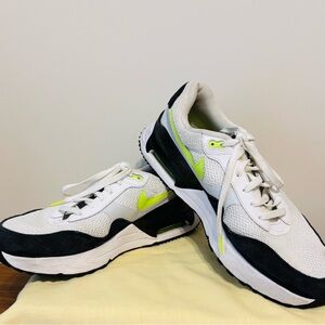 Nike Air Max Men 12 White Black Green Volt Running Sneakers